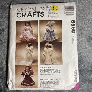 VTG MCCALL'S CRAFTS 18" DOLL CLOTHES Victorian #6560 13, 14, 16” 1993 Uncut